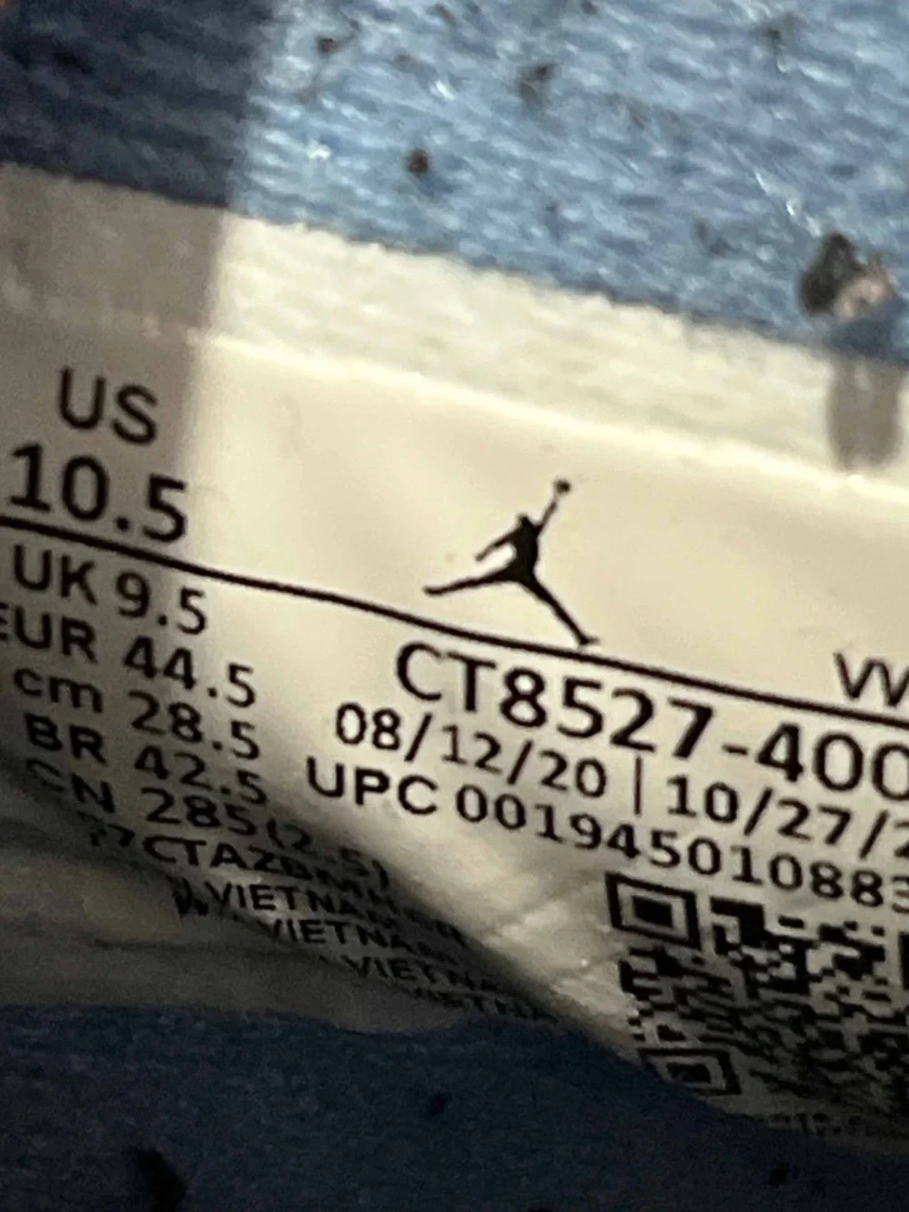 Nike Air Jordan 4 Retro University Blue 2021 CT8527-400 Men's Sz 10.5 UNC